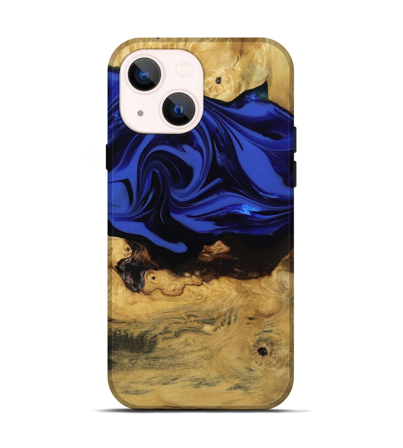 iPhone 14 Wood Live Edge Phone Case - Percy (Blue, 811466)