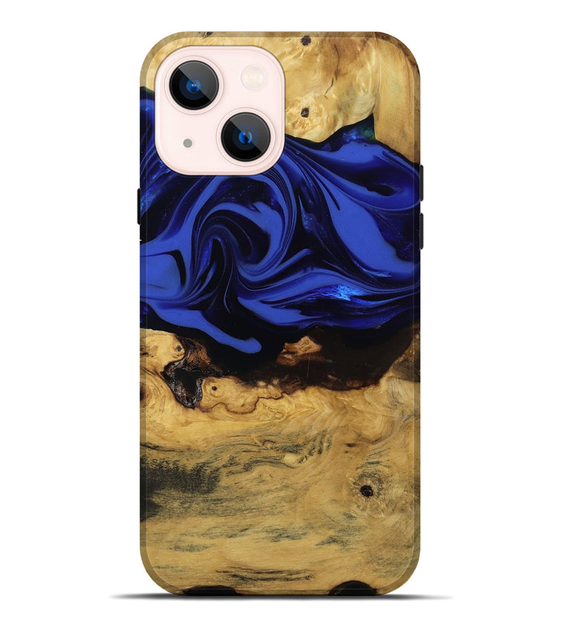 iPhone 14 Plus Wood Live Edge Phone Case - Percy (Blue, 811466)