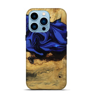 iPhone 14 Pro Wood Live Edge Phone Case - Percy (Blue, 811466)