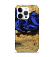 iPhone 15 Pro Wood Live Edge Phone Case - Percy (Blue, 811466)