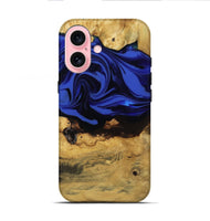 iPhone 16 Wood Live Edge Phone Case - Percy (Blue, 811466)
