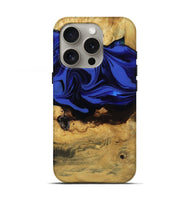 iPhone 16 Pro Wood Live Edge Phone Case - Percy (Blue, 811466)