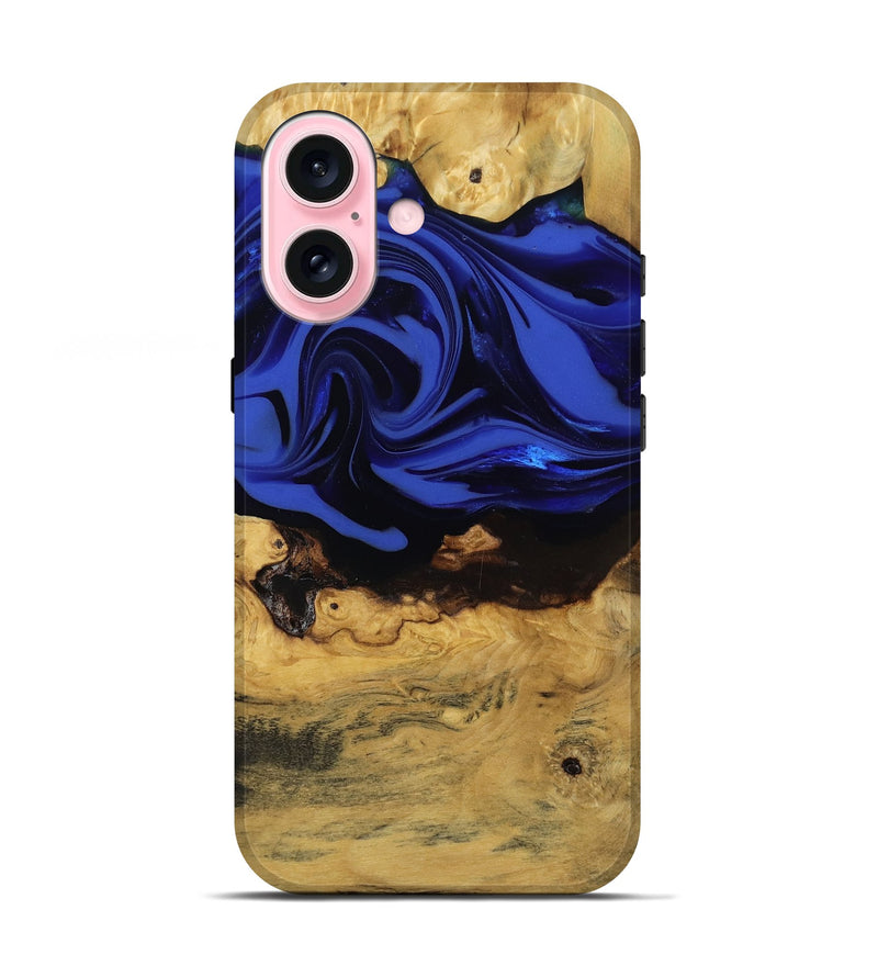 iPhone 17 Wood Live Edge Phone Case - Percy (Blue, 811466)