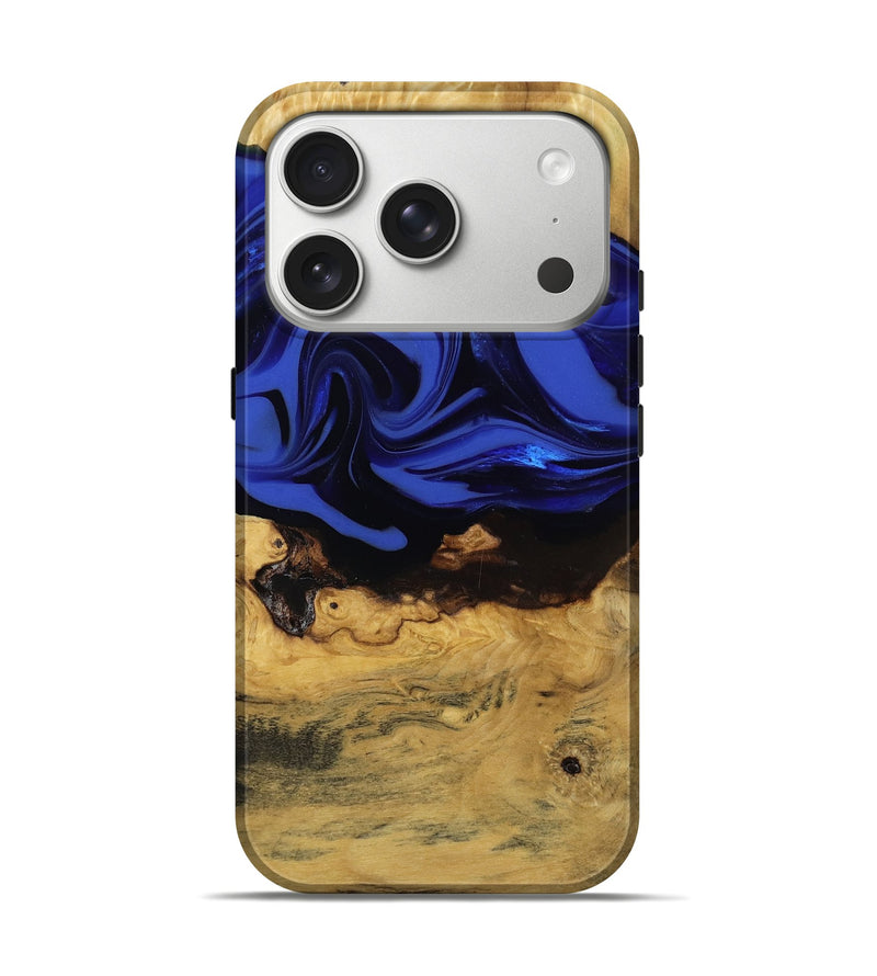 iPhone 17 Pro Wood Live Edge Phone Case - Percy (Blue, 811466)