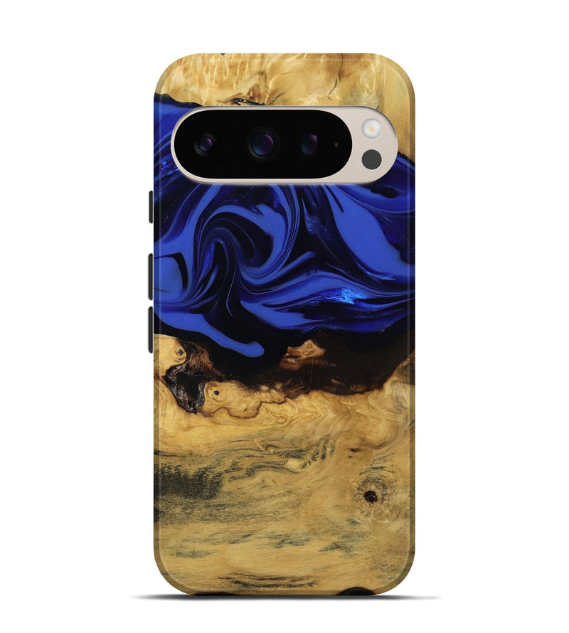 Pixel 9 Wood Live Edge Phone Case - Percy (Blue, 811466)