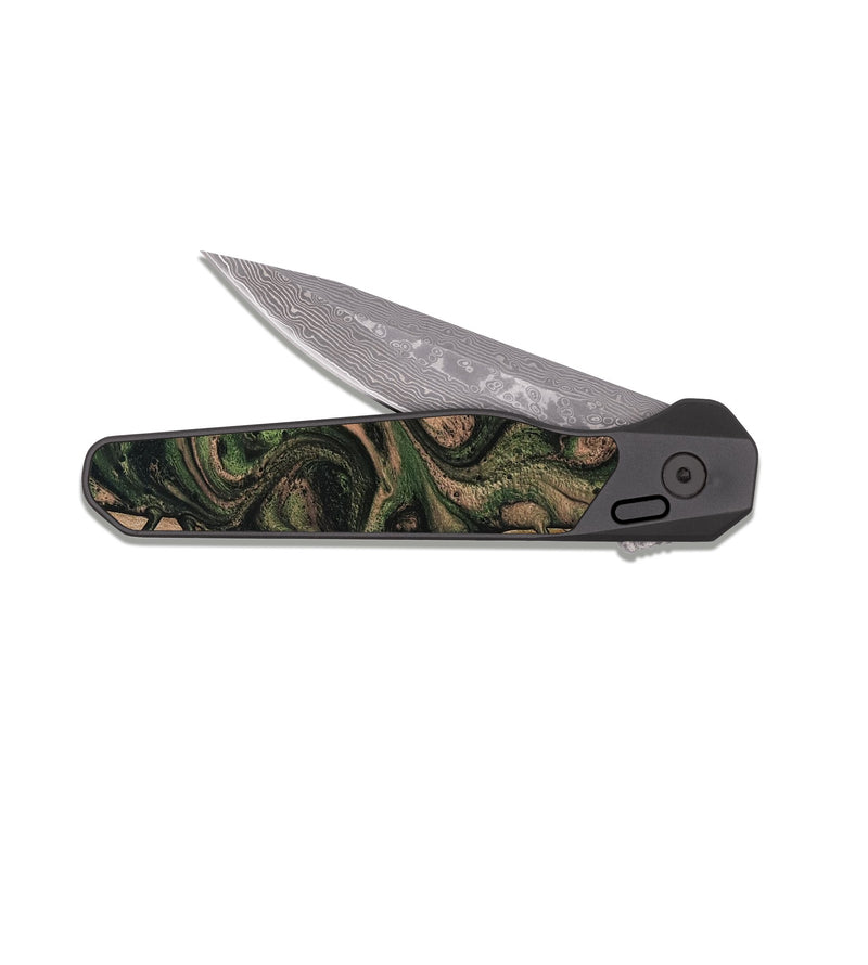 EDC Dark Damascus Wood Pocket Knife - Bob (Pattern, 811471)