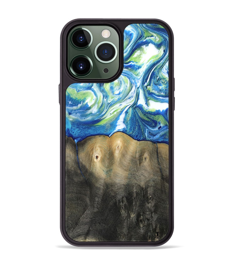 iPhone 13 Pro Max Wood Phone Case - Zaniyah (Blue, 811476)