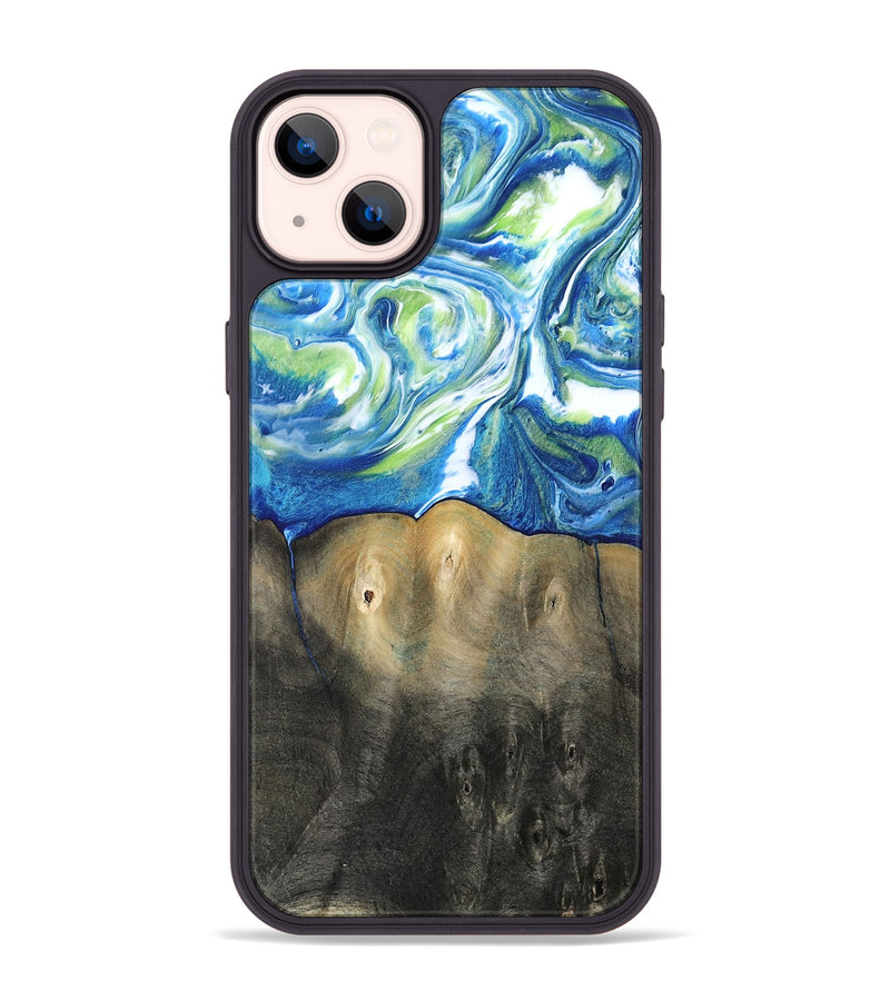 iPhone 14 Plus Wood Phone Case - Zaniyah (Blue, 811476)