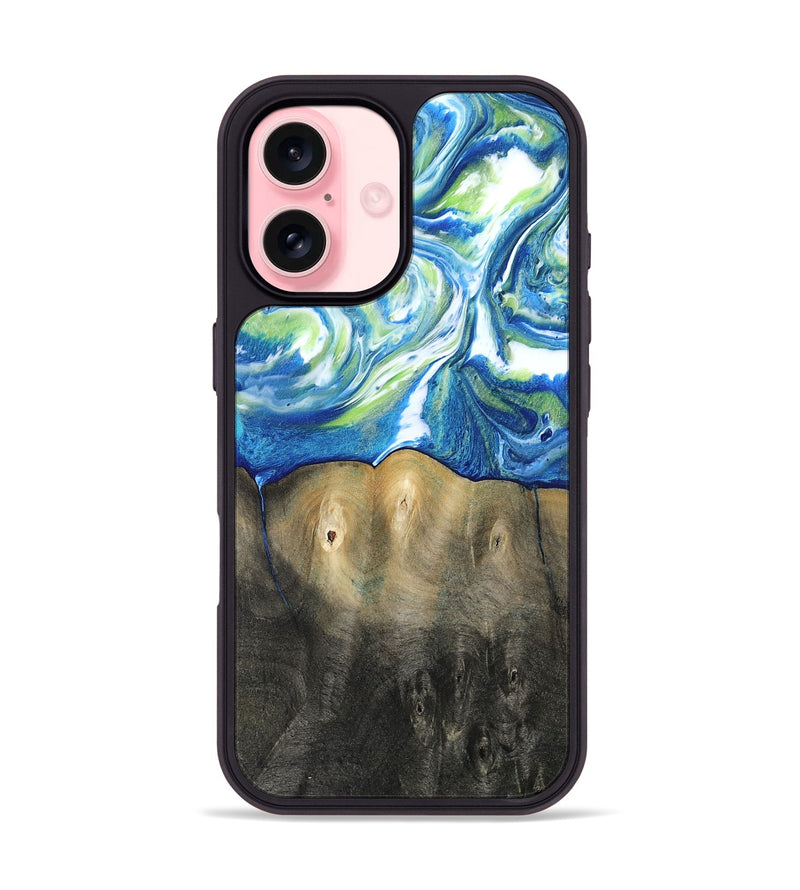 iPhone 16 Wood Phone Case - Zaniyah (Blue, 811476)