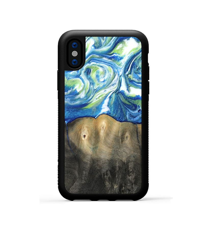 iPhone Xs Wood Phone Case - Zaniyah (Blue, 811476)