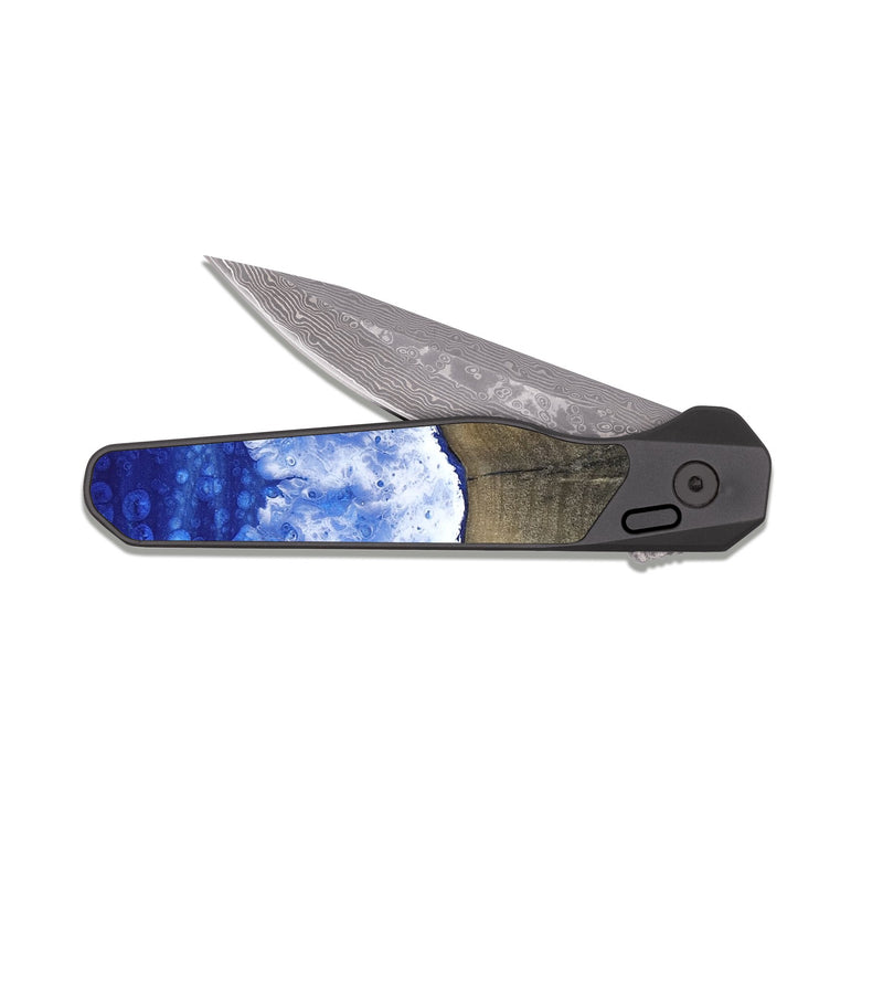 EDC Dark Damascus Wood Pocket Knife - Wylie (Coastal, 811492)