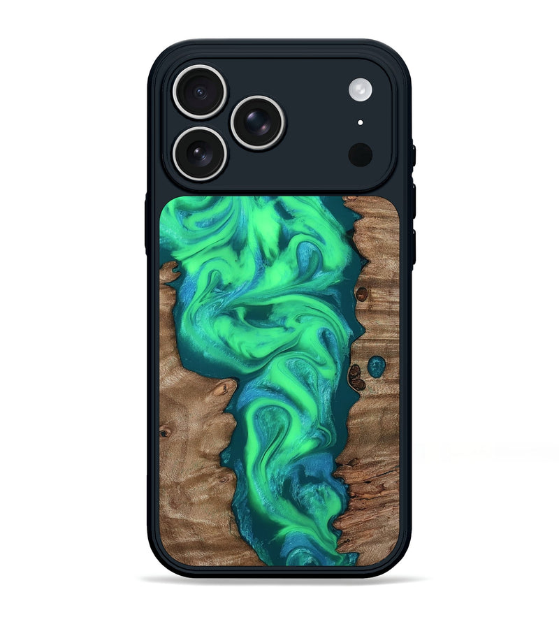 iPhone 17 Pro Max Wood Phone Case - Bria (Green, 811556)