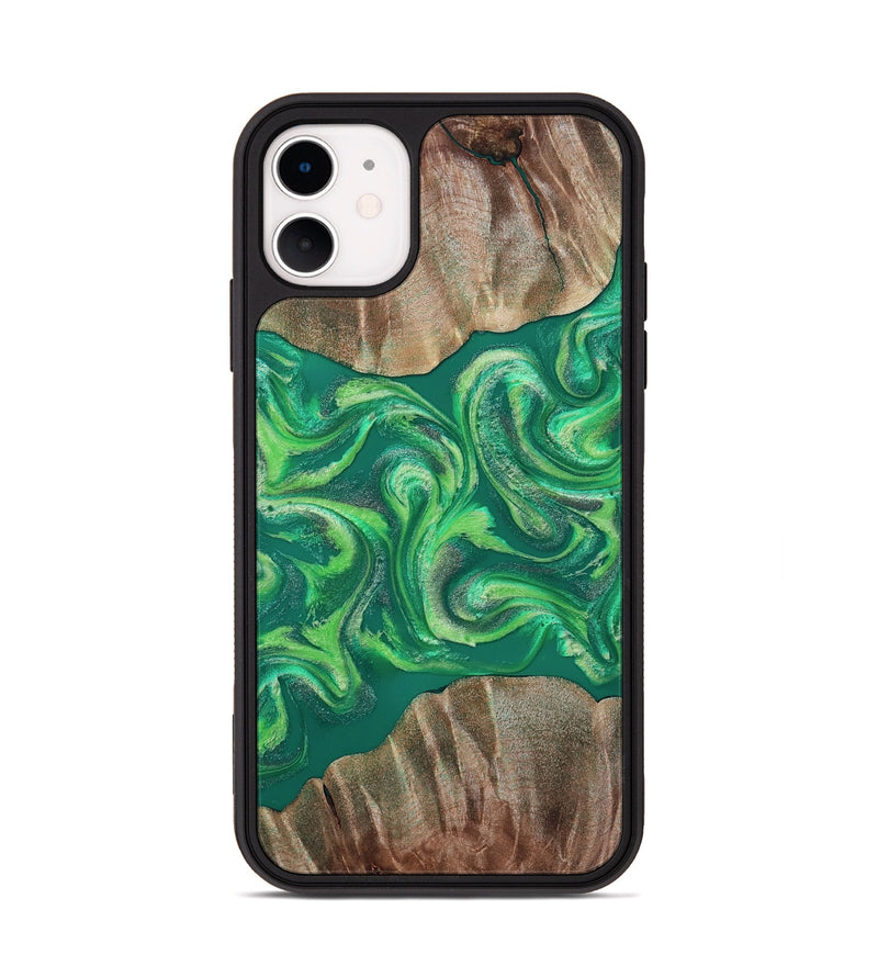iPhone 11 Wood Phone Case - Izan (Green, 811559)