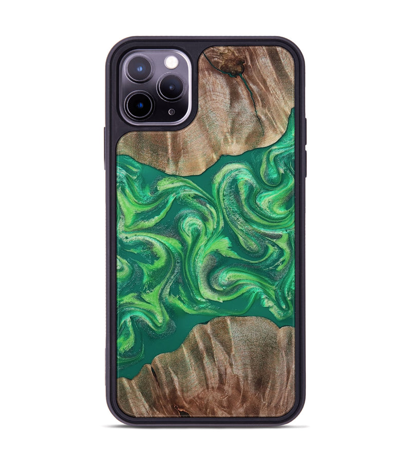iPhone 11 Pro Max Wood Phone Case - Izan (Green, 811559)