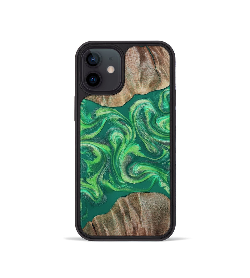 iPhone 12 mini Wood Phone Case - Izan (Green, 811559)