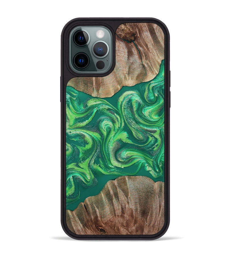 iPhone 12 Pro Max Wood Phone Case - Izan (Green, 811559)