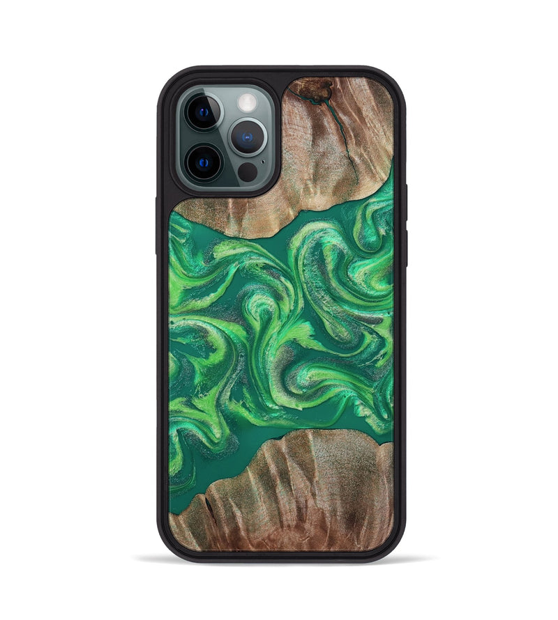 iPhone 12 Pro Wood Phone Case - Izan (Green, 811559)