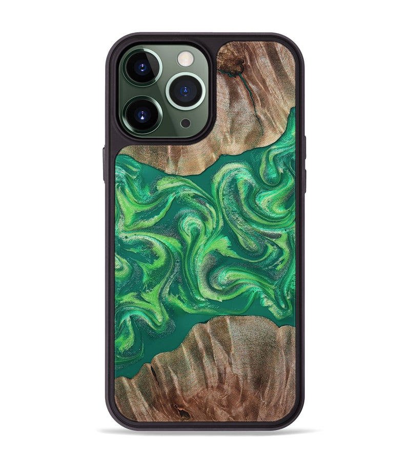iPhone 13 Pro Max Wood Phone Case - Izan (Green, 811559)