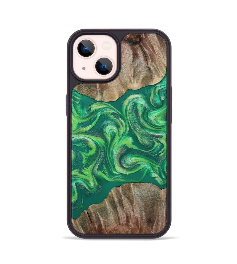 iPhone 14 Wood Phone Case - Izan (Green, 811559)