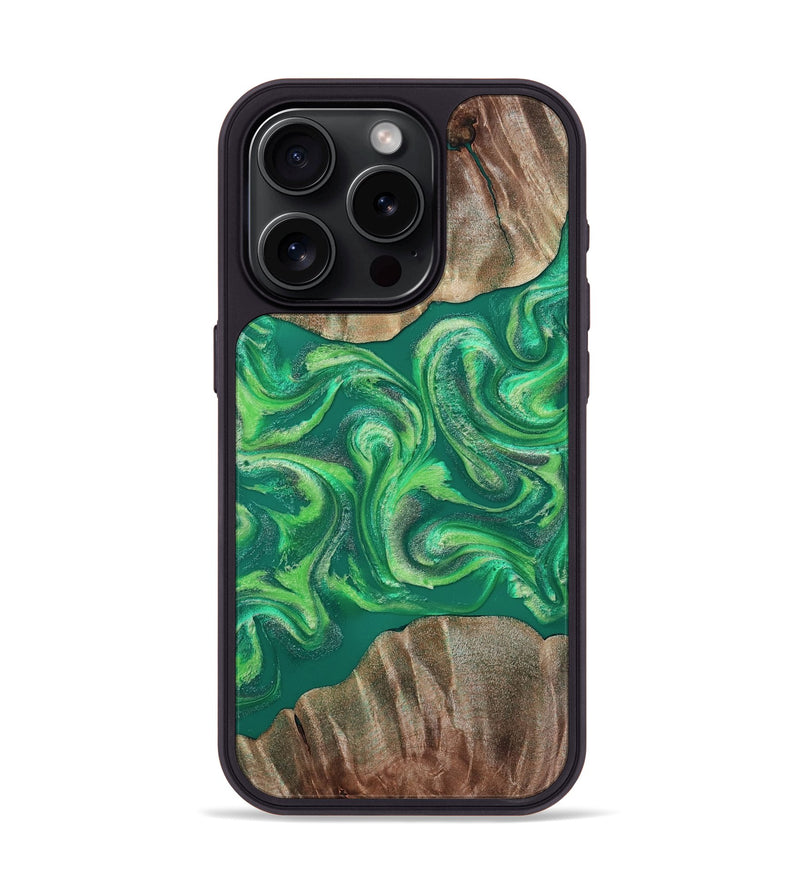 iPhone 15 Pro Wood Phone Case - Izan (Green, 811559)