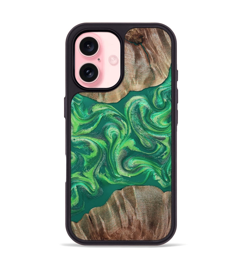 iPhone 16 Wood Phone Case - Izan (Green, 811559)