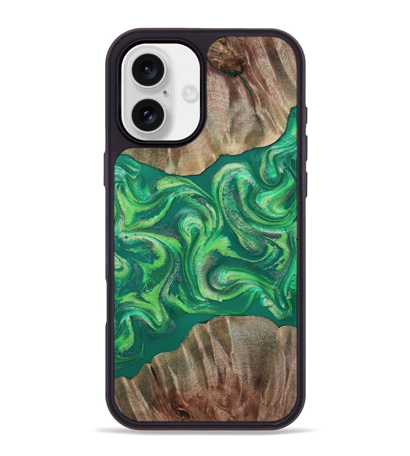 iPhone 16 Plus Wood Phone Case - Izan (Green, 811559)