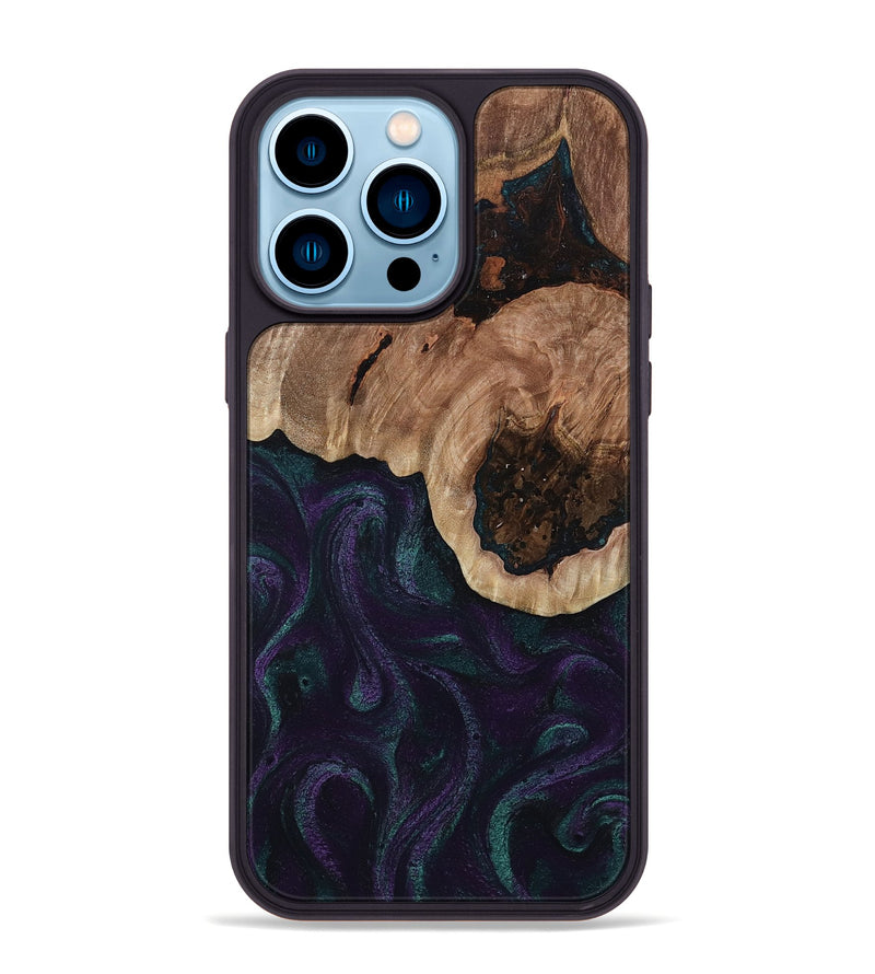 iPhone 14 Pro Max Wood Phone Case - Elyse (Green, 811564)