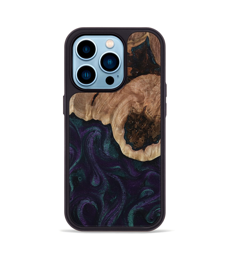 iPhone 14 Pro Wood Phone Case - Elyse (Green, 811564)