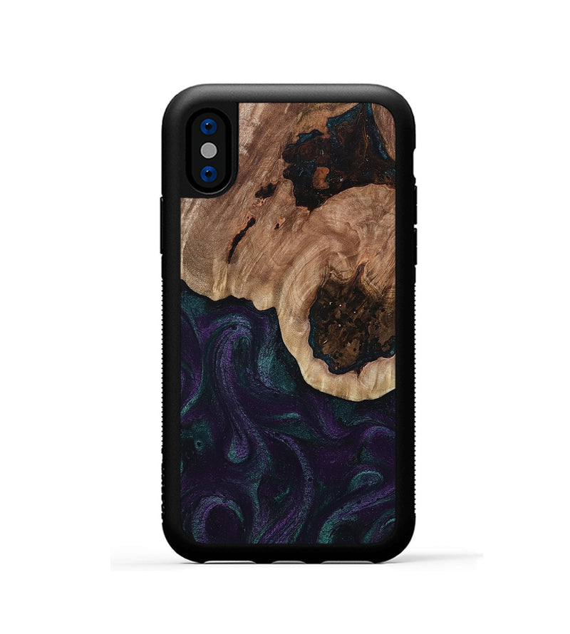 iPhone Xs Wood Phone Case - Elyse (Green, 811564)
