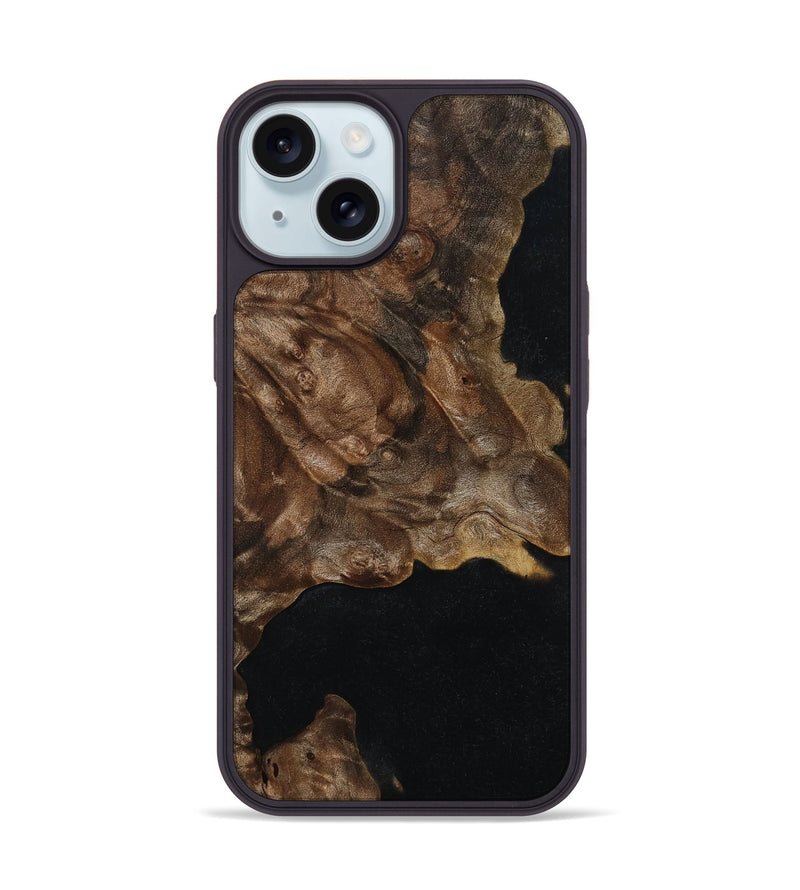 iPhone 15 Wood Phone Case - Meda (Wood Burl, 811649)