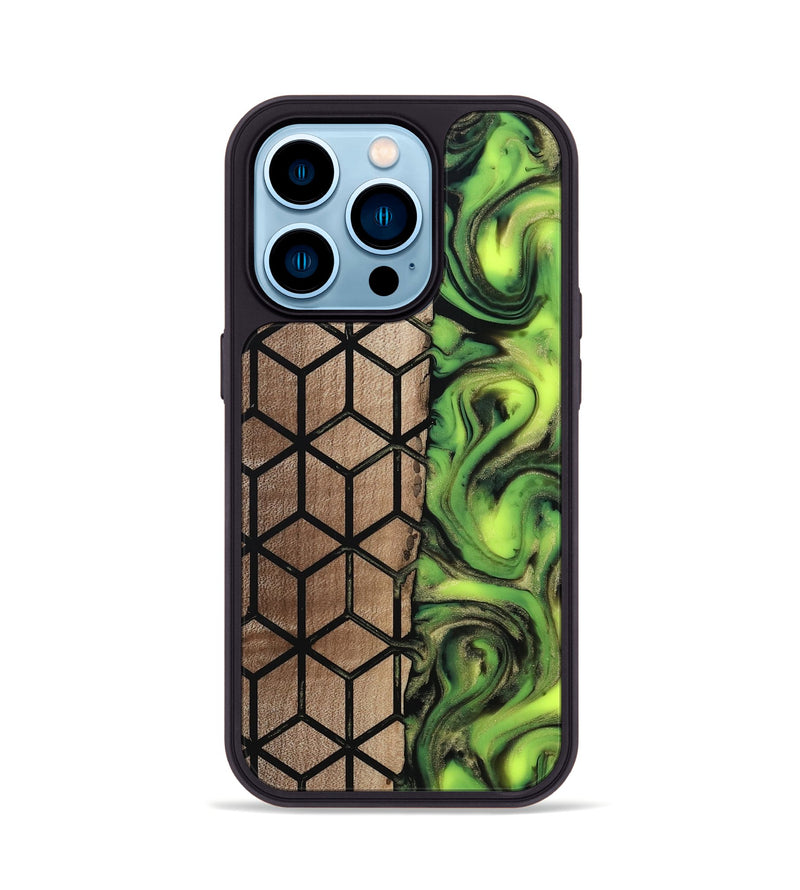 iPhone 14 Pro Wood Phone Case - Delois (Pattern, 811661)