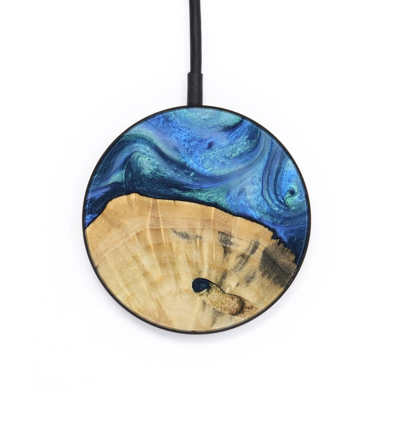 Circle Wood Wireless Charger - Hazel (Blue, 811663)