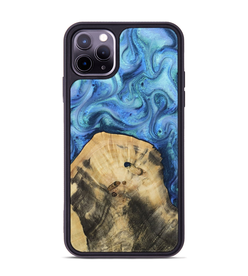 iPhone 11 Pro Max Wood Phone Case - Hazel (Blue, 811663)