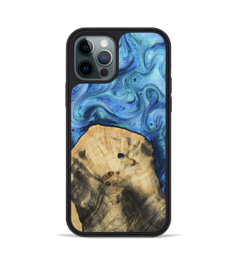 iPhone 12 Pro Wood Phone Case - Hazel (Blue, 811663)