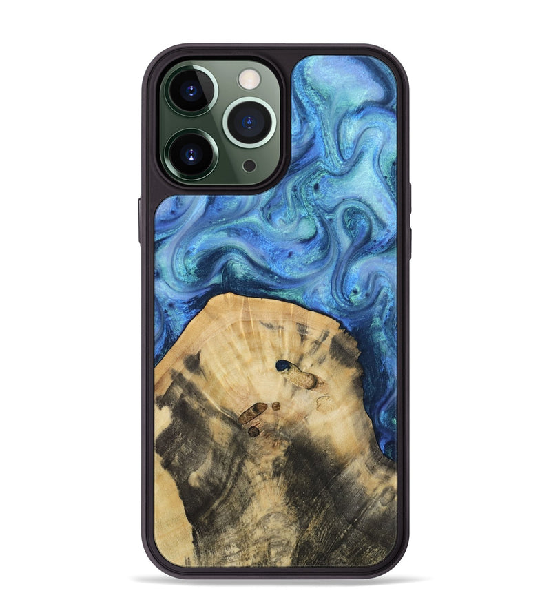 iPhone 13 Pro Max Wood Phone Case - Hazel (Blue, 811663)
