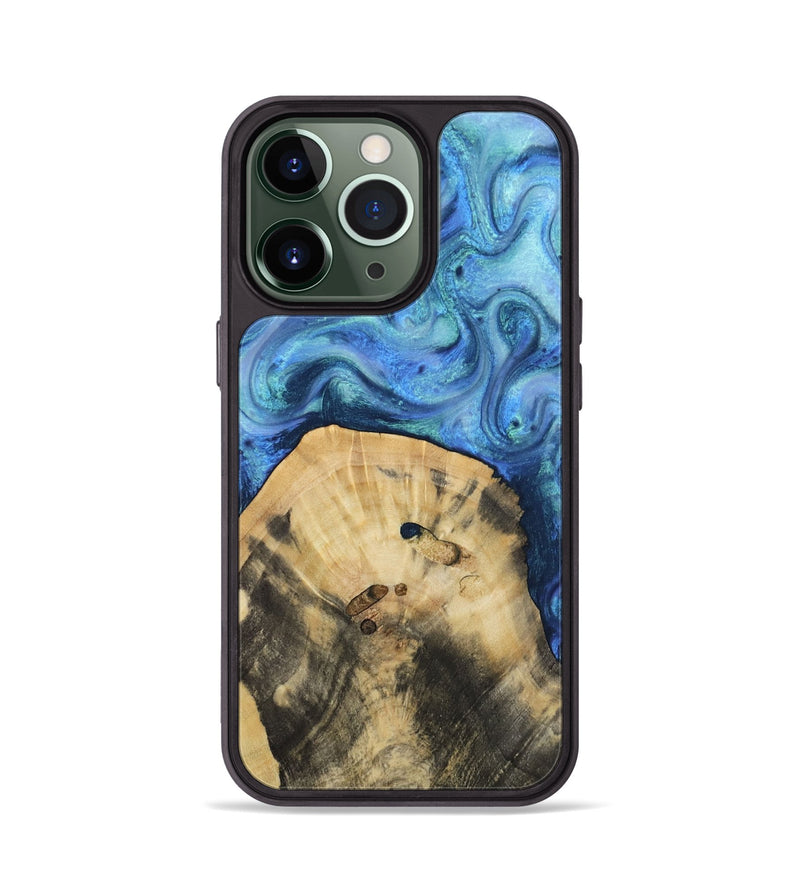 iPhone 13 Pro Wood Phone Case - Hazel (Blue, 811663)