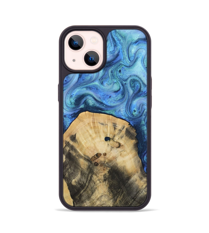 iPhone 14 Wood Phone Case - Hazel (Blue, 811663)