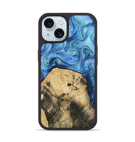 iPhone 15 Wood Phone Case - Hazel (Blue, 811663)