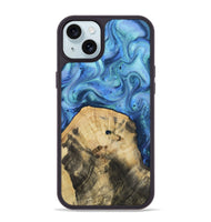 iPhone 15 Plus Wood Phone Case - Hazel (Blue, 811663)
