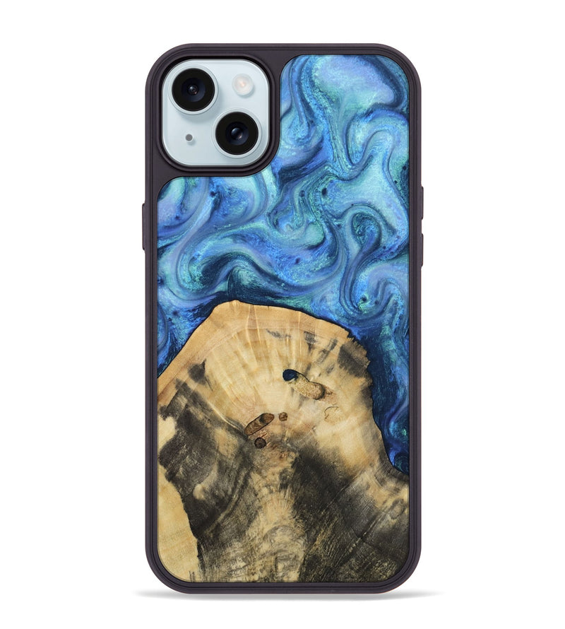 iPhone 15 Plus Wood Phone Case - Hazel (Blue, 811663)