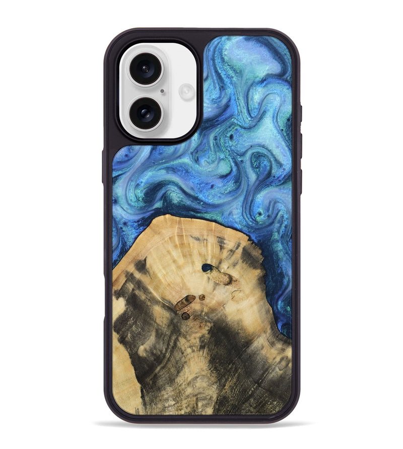 iPhone 16 Plus Wood Phone Case - Hazel (Blue, 811663)