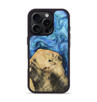 iPhone 16 Pro Wood Phone Case - Hazel (Blue, 811663)