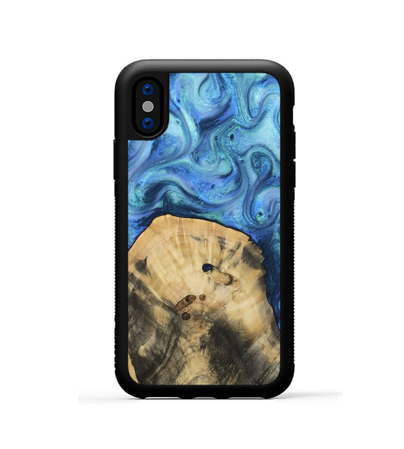 iPhone Xs Wood Phone Case - Hazel (Blue, 811663)