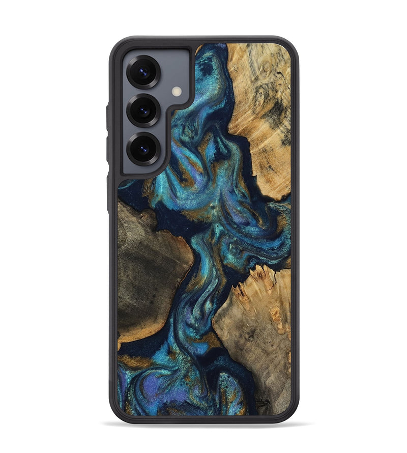 Galaxy S25 Plus Wood Phone Case - Frankie (Teal & Gold, 811713)