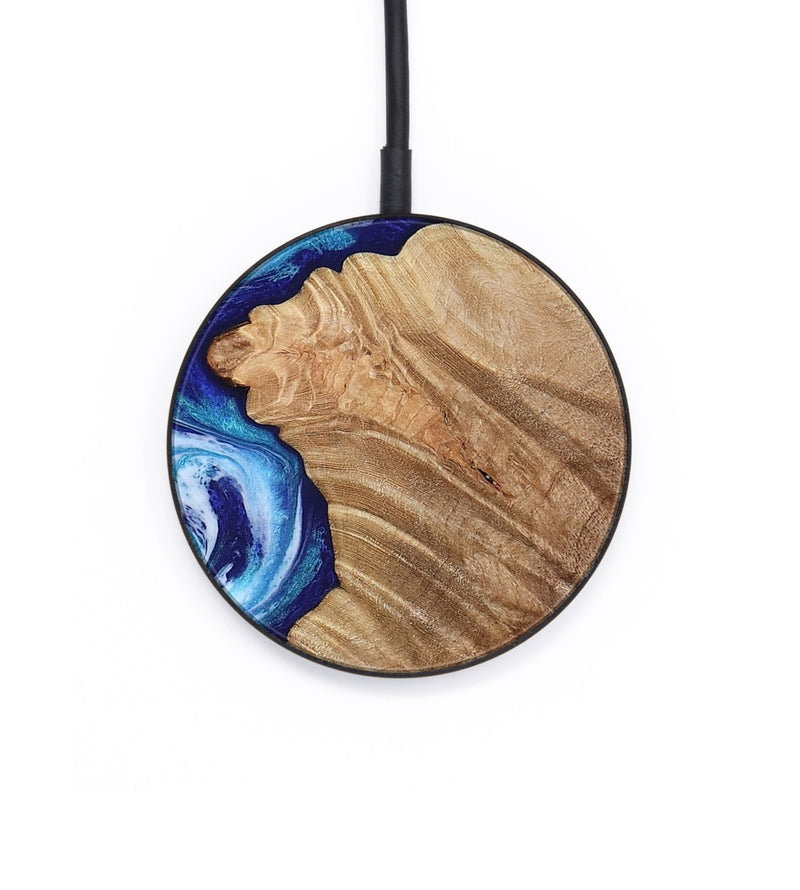 Circle Wood Wireless Charger - Adah (Blue, 811742)