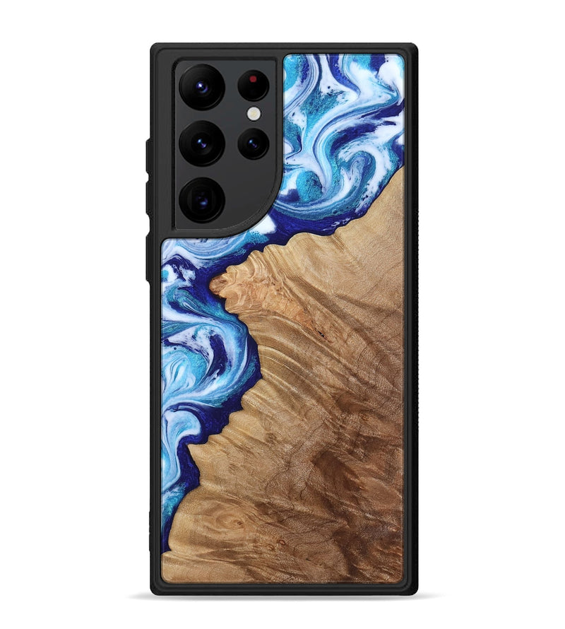 Galaxy S22 Ultra Wood Phone Case - Adah (Blue, 811742)