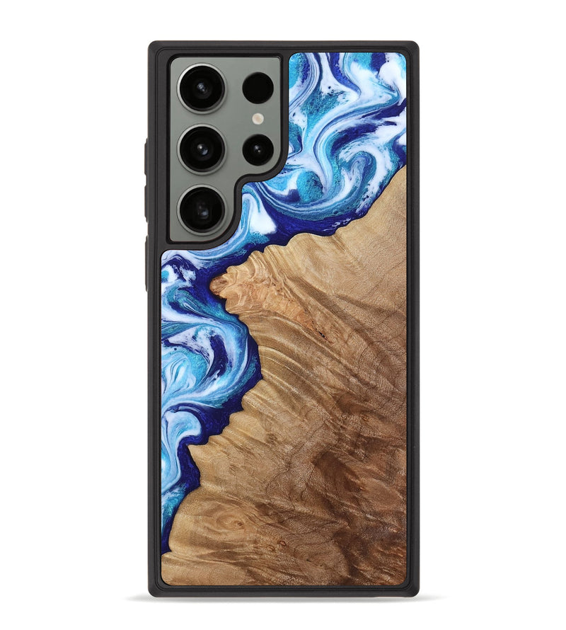 Galaxy S23 Ultra Wood Phone Case - Adah (Blue, 811742)