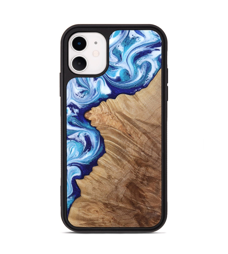 iPhone 11 Wood Phone Case - Adah (Blue, 811742)