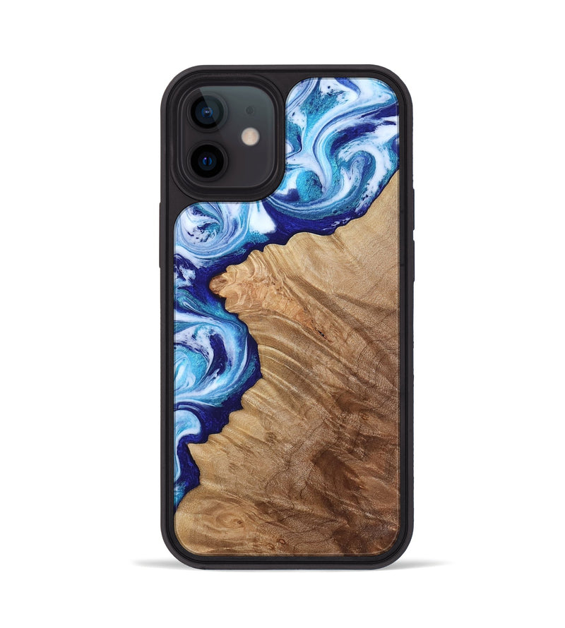 iPhone 12 Wood Phone Case - Adah (Blue, 811742)