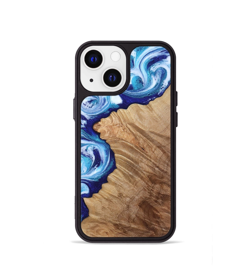 iPhone 13 mini Wood Phone Case - Adah (Blue, 811742)